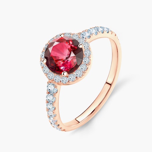 Pierścionek zaręczynowy This is Love: różowe złoto, rubin